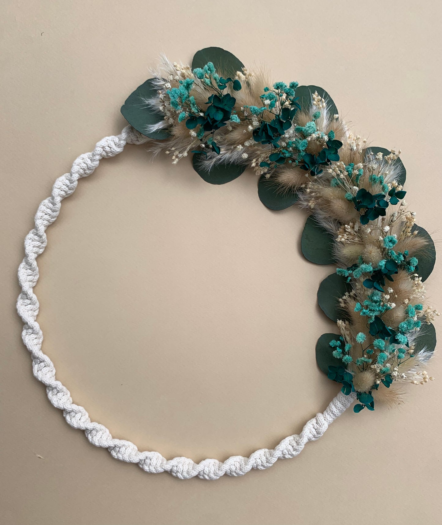 Couronne Oïhan macramé & fleurs séchées