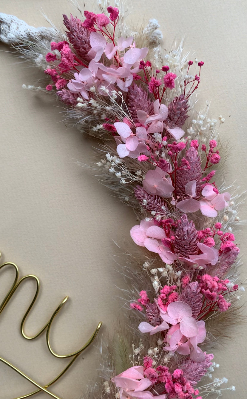 Couronne Romy macramé & fleurs séchées