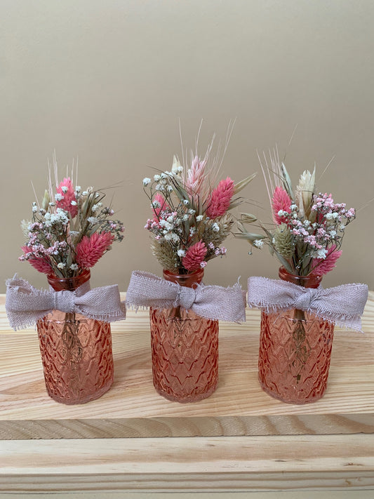 Bouquet fleurs séchées + vase