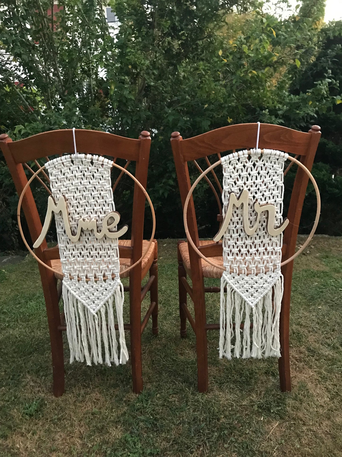 Déco dossier de chaises macramé