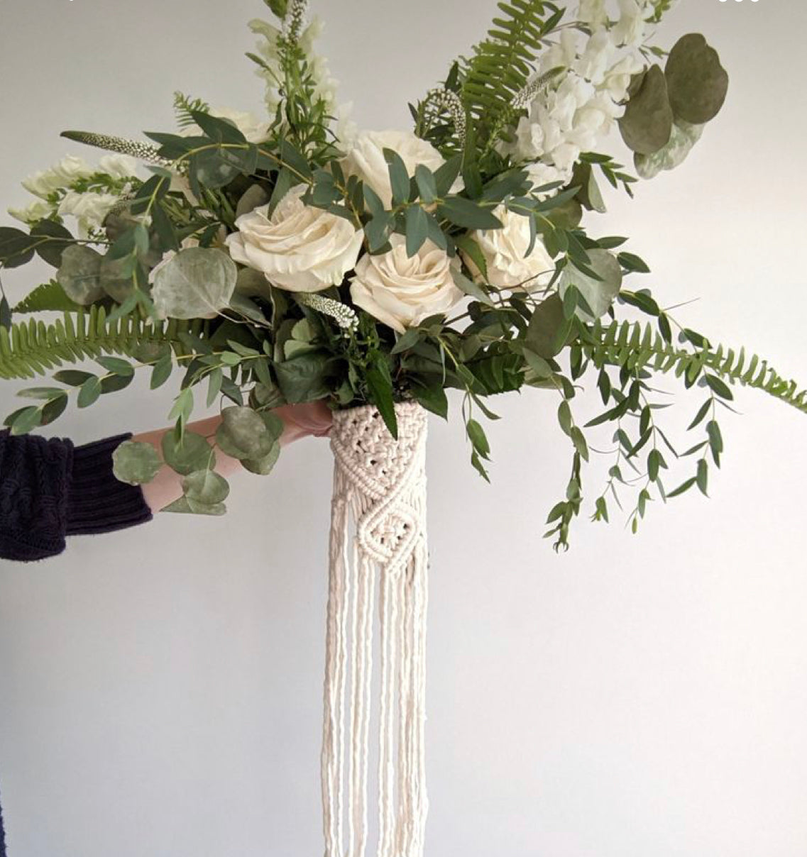 Déco bouquet de mariée macramé