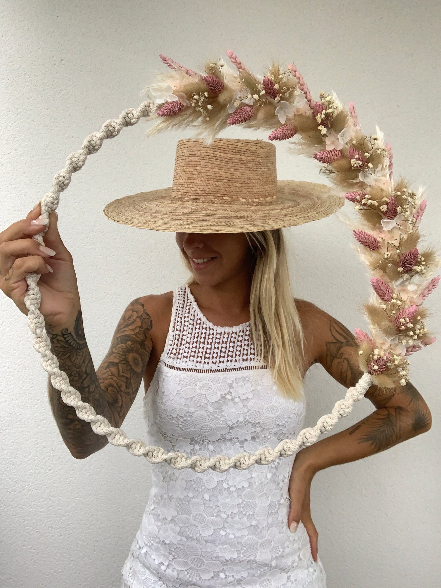 Couronne Luisa macramé & fleurs séchées